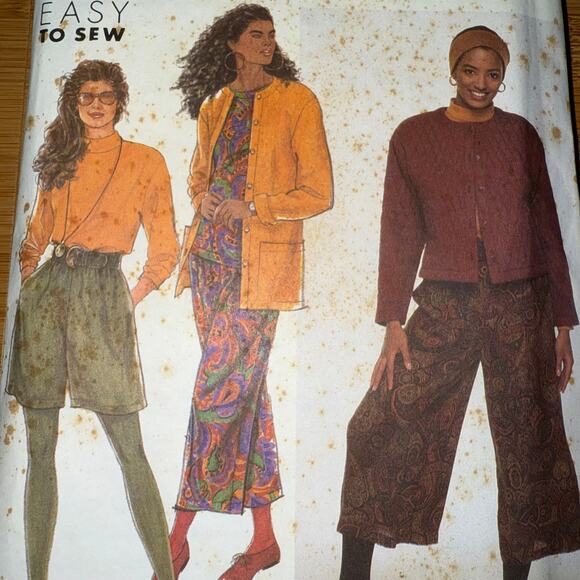 Vintage 1991 Simplicity Womens pattern 7395 Size Petite - XL uncut - Picture 2 of 5